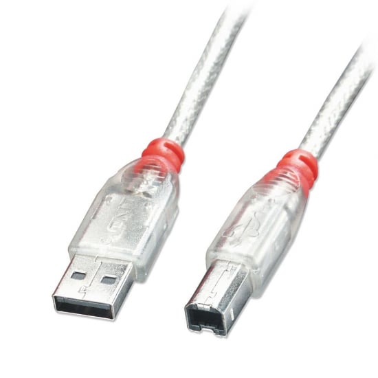 0.2m USB 2.0 Cable - Type A to B, Transparent