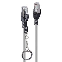 0.3m Cat.6A S/FTP Locking Ethernet Cable, Grey
