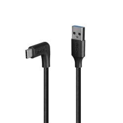 0.5m USB 3.2 USB-A to Right-Angled USB-C Cable, 10Gbps, 3A Charging