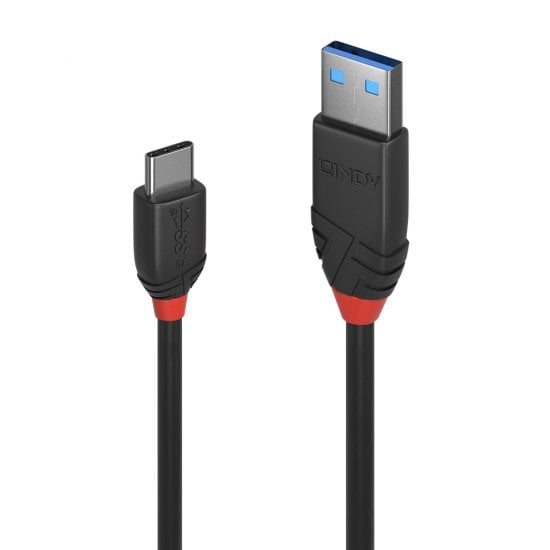 1.5m USB 3.2 Type A to C Cable, 10Gbps, Black Line