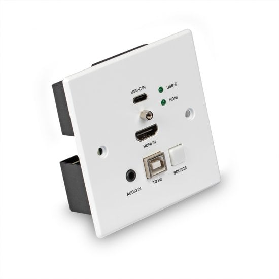 150m Cat.6 HDMI 4K60 & Type C HDBaseT UK Wall Plate KVM Extender, Transmitter