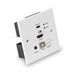 150m Cat.6 HDMI 4K60 & Type C HDBaseT UK Wall Plate KVM Extender, Transmitter