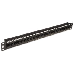 19" CAT5e 1U 24 Port RJ-45 Patch Panel, Unshielded, Black