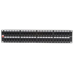 19" CAT6 2U 48 Port RJ-45 Patch Panel, Unshielded, Black