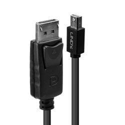 1m Mini DisplayPort Male to DisplayPort Male, Black