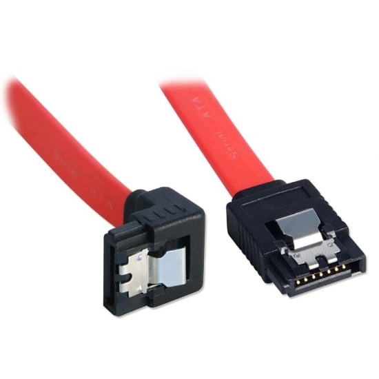 1m SATA Cable - Latching, Right-Angled (90°) Connector