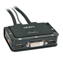 2 Port DVI-D Single Link, USB 2.0 & Audio KVM Switch Compact