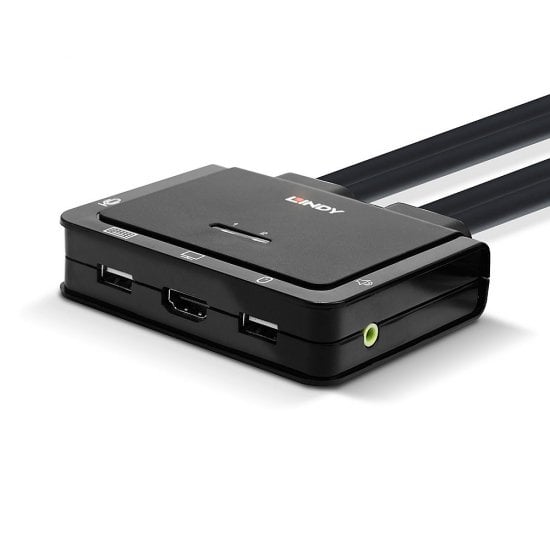2 Port HDMI 4K60, USB 2.0 & Audio Cable KVM Switch