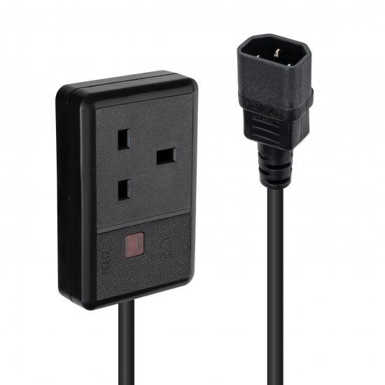 2m C14 Plug to UK 3-Pin Socket Power Cable