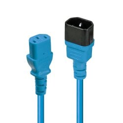 2m C14 to C13 Mains Extension Cable, blue