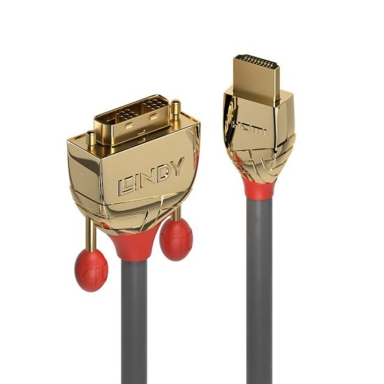 2m HDMI to DVI-D Cable, Gold Line