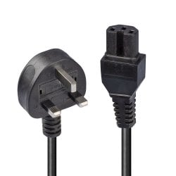 2m Mains UK 3 Pin Plug to Hot Conditioned IEC C15 Power Cable – Kettle Lead