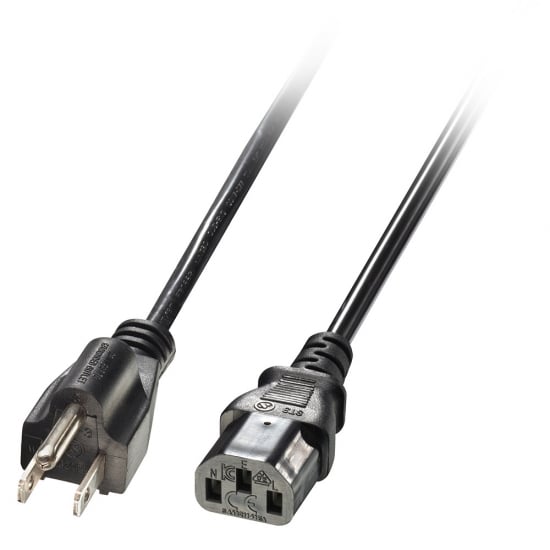 2m US 3 Pin to C13 Mains Cable