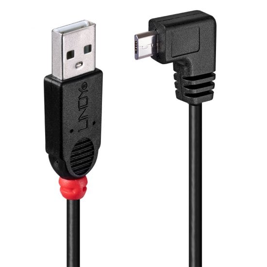 2m USB 2.0 Cable - Type A to Micro-B Cable, 90 Degree Right Angle