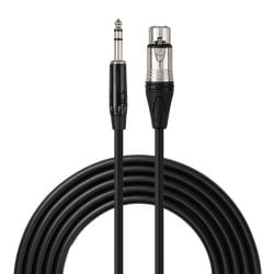 3m XLR Male to 6.3mm Male Audio Cable, Black