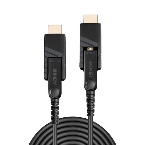 50m Fibre Optic Hybrid Micro-HDMI 18G Cable with Detachable HDMI & DVI Connectors
