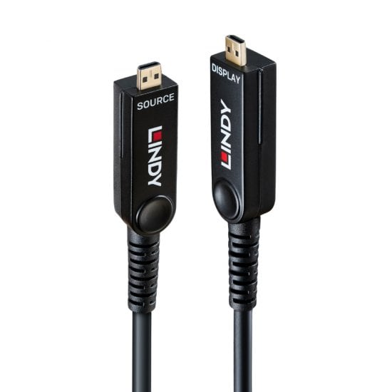 50m Fibre Optic Hybrid Micro-HDMI 8K60 LSZH Cable with Detachable HDMI Connectors