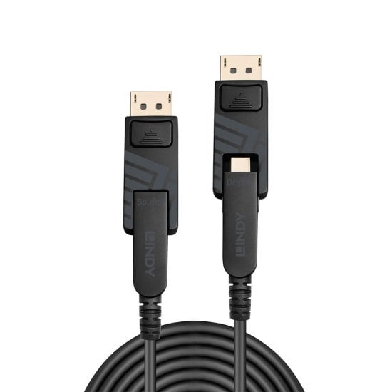 50m Fibre Optic Hybrid Mini DisplayPort 1.4 Cable with Detachable DP Connectors