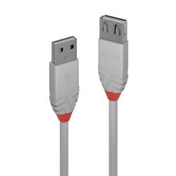5m USB 2.0 Type A Extension Cable, Anthra Line, Grey