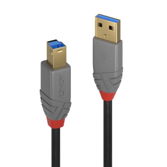 5m USB 3.2 Type A to B Cable, 5Gbps, Anthra Line
