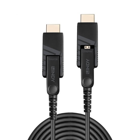 60m Fibre Optic Hybrid Micro-HDMI 8K60 LSZH Cable with Detachable HDMI Connectors