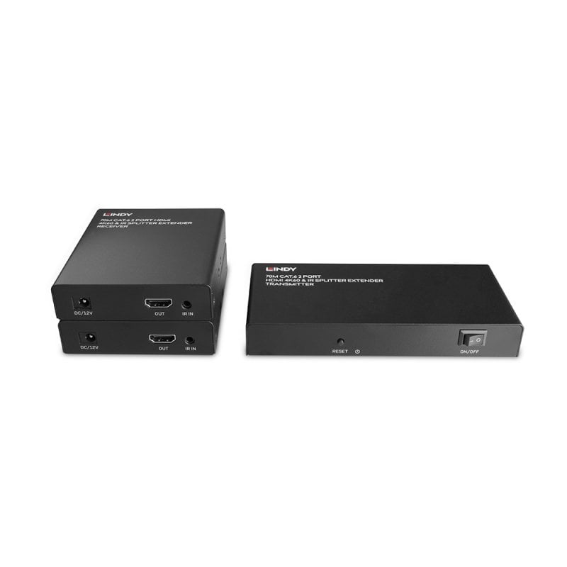 70m Cat.6 2 Port HDMI 4K60 & IR Splitter Extender - Audio & Video