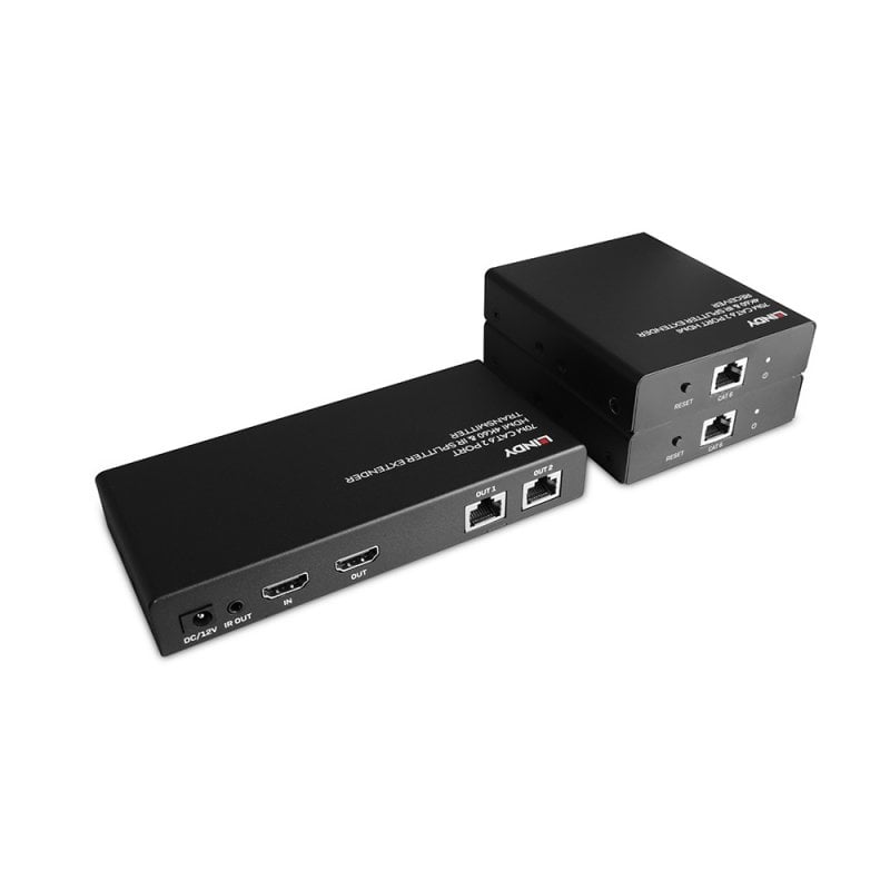 70m Cat.6 2 Port HDMI 4K60 & IR Splitter Extender - Audio & Video