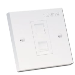 CAT6 Single Wall Plate with 1 x RJ-45 Shuttered Socket, Unshielded