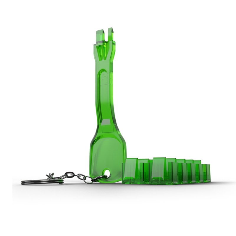 RJ45 Port Blocker, 10pcs + 1 Key, Green - Accessories from Lindy