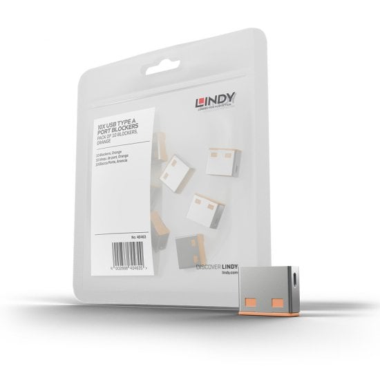 USB-A Port Blocker Extra Lock Pack, Orange (10x Locks)